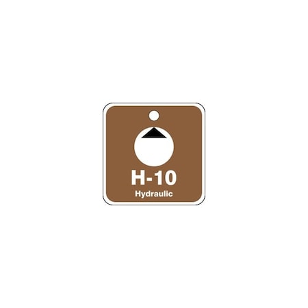 Accuform Energy Source ID Tag, H-10 HYDRAULIC, 2.5in x 2.5in, Adhesive Dura-Poly, 5PK TDK510XVM